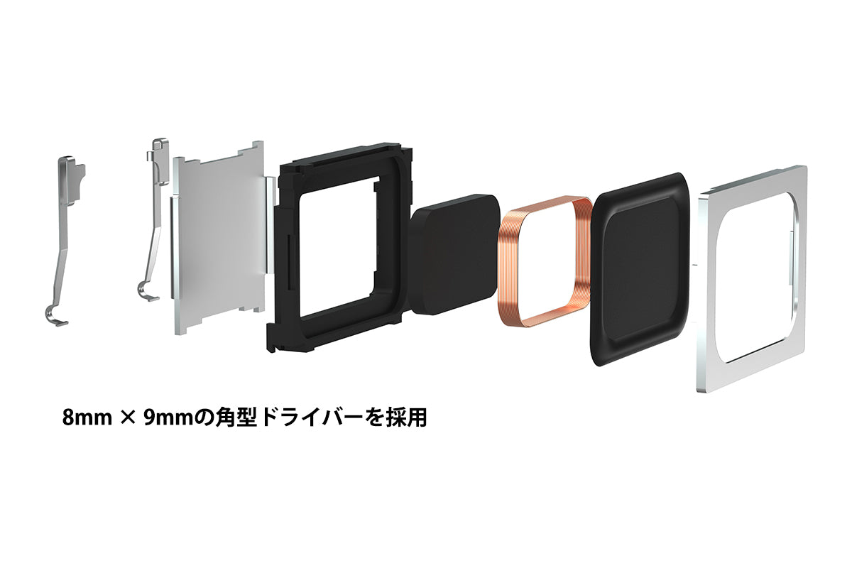 耳元 オンイヤー スピーカー  HSE-BN8000 　角型ドライバー  8mmx9mm