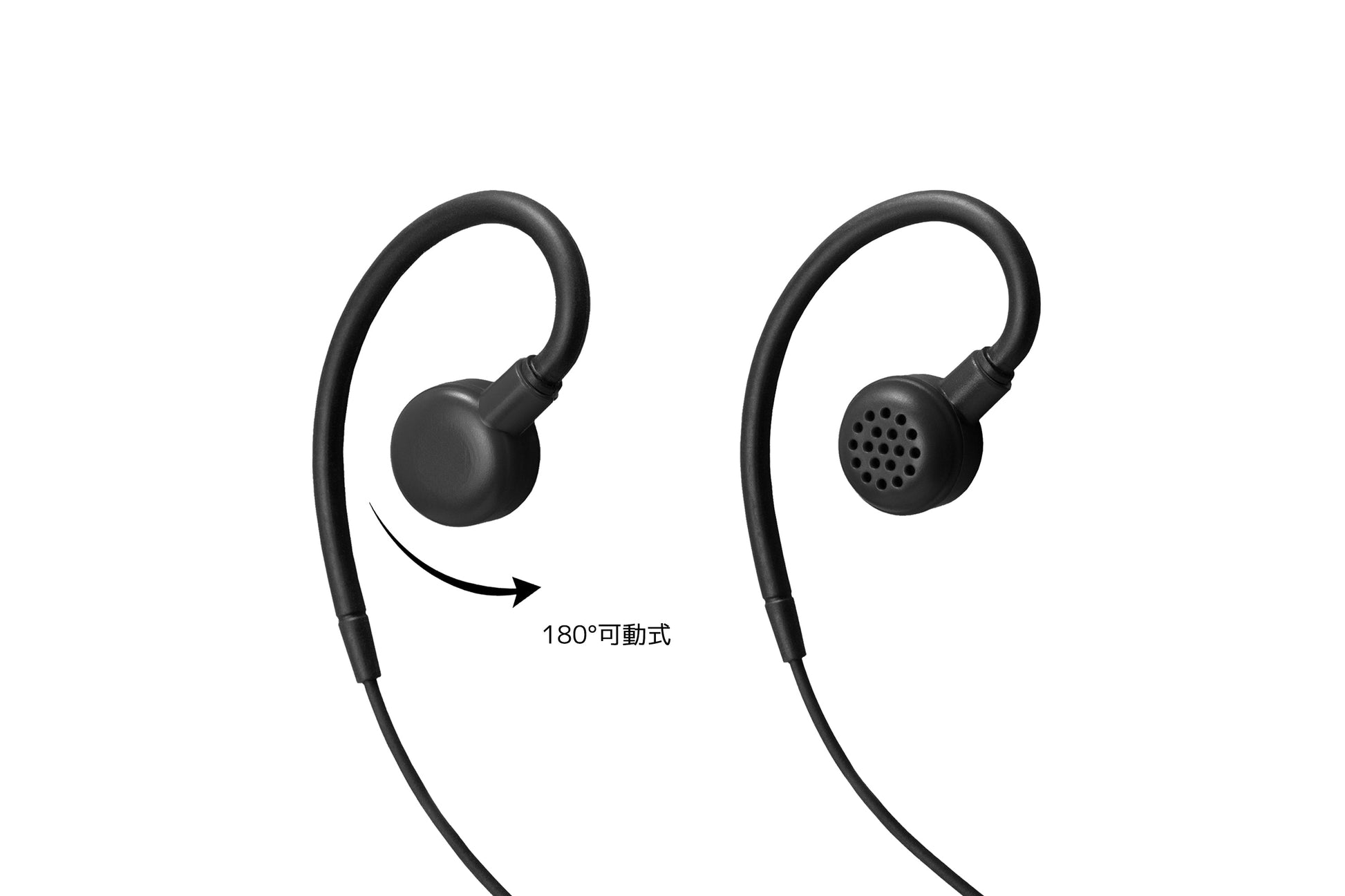話す声も聴こえる音も、ちゃんといい。インカム用イヤホンマイク トランシーバーアプリ対応  TMH-ICM5000 　耳掛け部　180°可動式